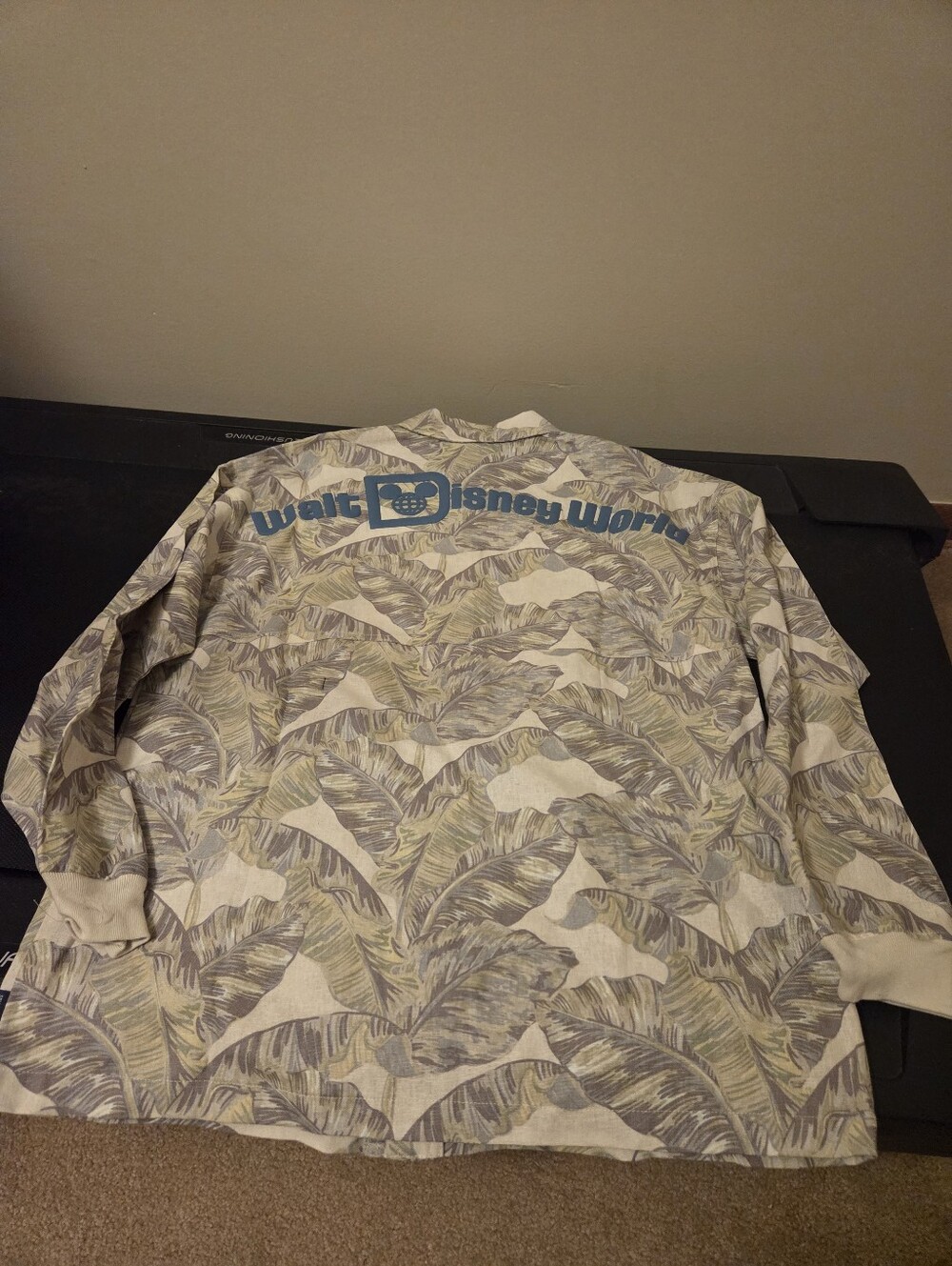 Walt Disney World Spirit Jersey Mens Large Linen Blend Hawaiian Floral Tropical